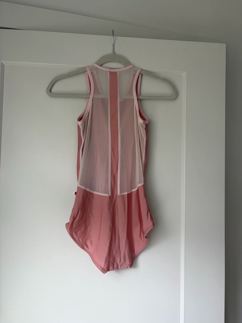 Yumiko Blush and Pale Pink Mesh-Back Dance Leotard